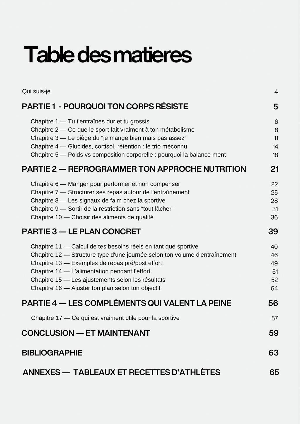 Mange comme une athlète